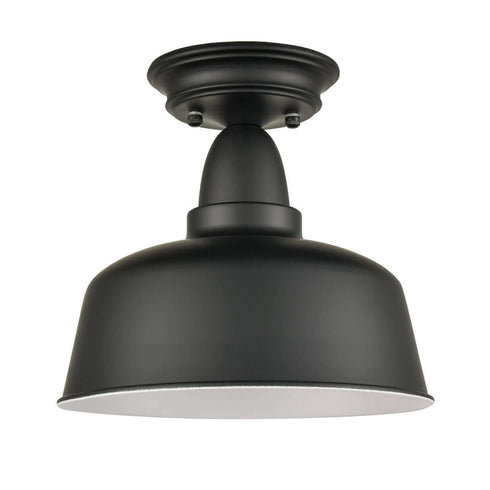 Farmhouse Matte Black Ceiling Light Fixture Rustic Barn Flush Mount